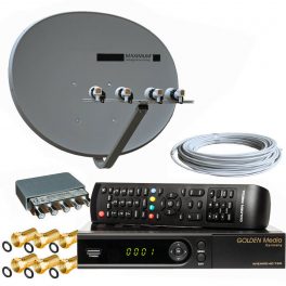 Russische HDTV Sat Anlage MAXIMUM E-85 TV voreingestellt + Sat Receiver FULL HD