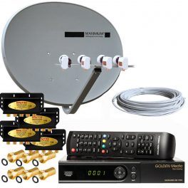 Russische TV Sat Anlage MAXIMUM E-85 HD Sat Receiver USB 4-TV voreingestellt