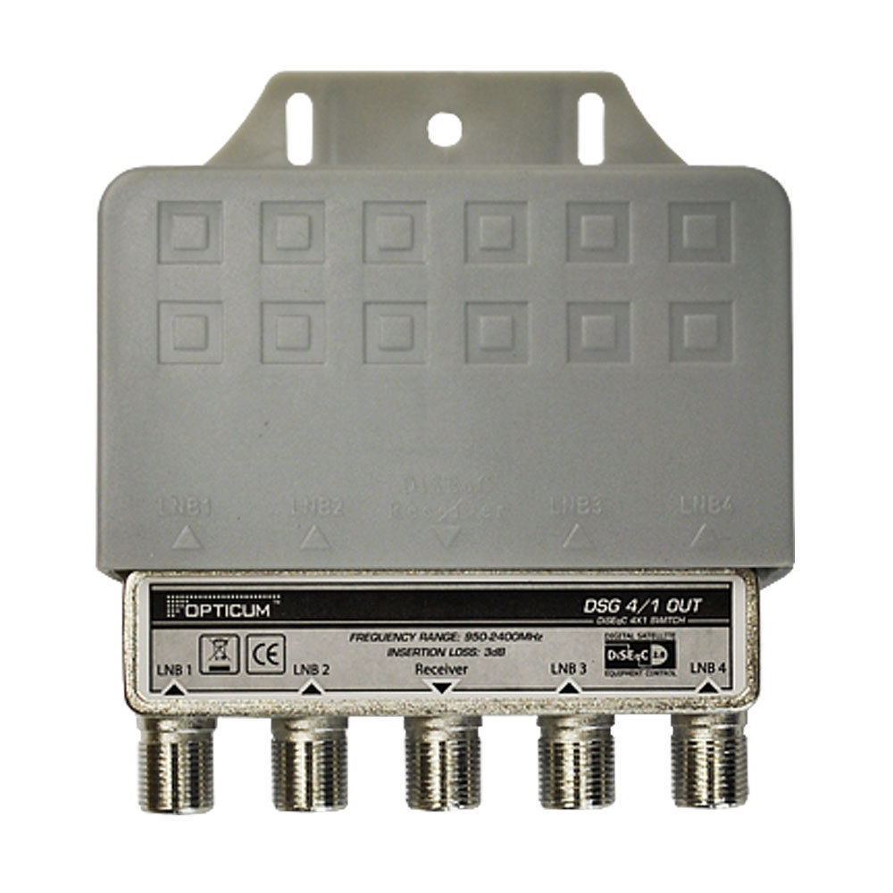 4x DiSEqC Schalter 4-1 Umschalter 4 Satelliten Switch Opticum HDTV UHD 4K SAT