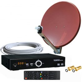 4 TV Satanlage 80cm Spiegel HDTV Sat Receiver IPTV LAN Anschluss LNB 0,1dB HQ 