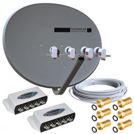 Russische TV 8 Teilnehmer Sat Komplett Anlage MAXIMUM e-85 Multifeed HDTV 3D 4K