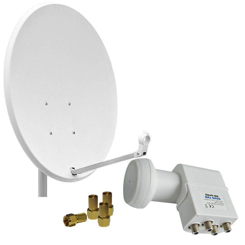 80cm SAT Anlage Antenne 80cm Schüssel Digital Quad LNB 4K HD TV 4Teilnehmer 