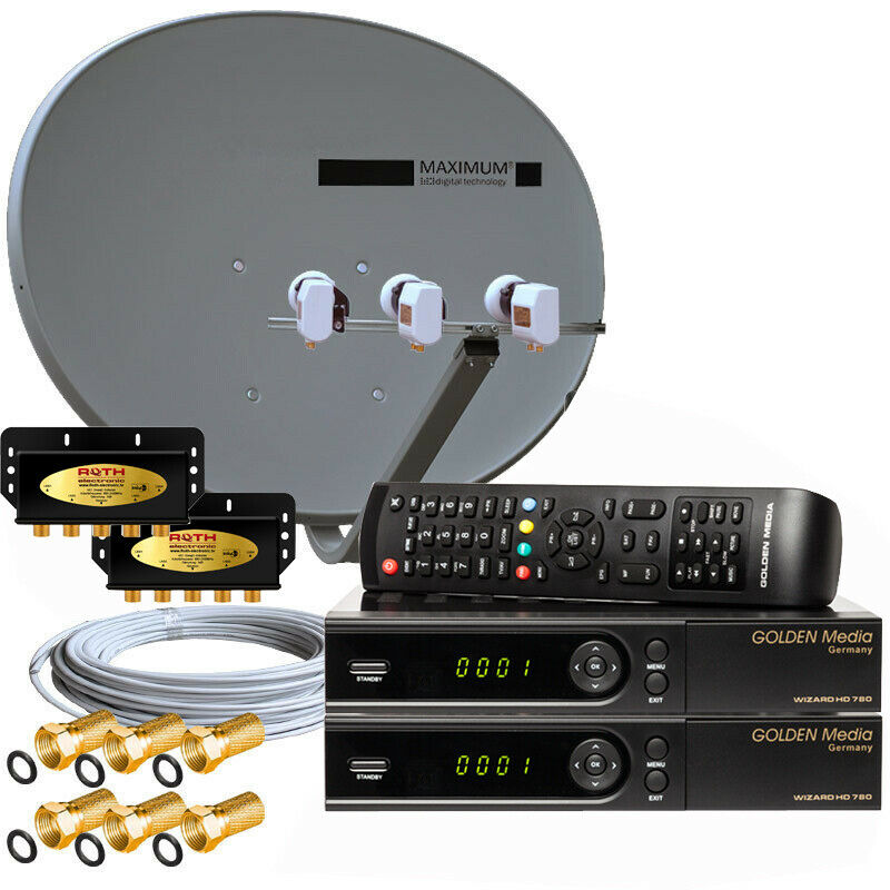 Türkische-TV Sat Anlage Maximum E-85 Full HDTV Sat-Receiver USB Single LNB 1-TV 